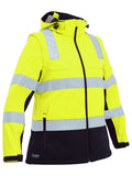 BISLEY Womens Taped Two Tone Hi Vis 3 in 1 Soft Shell Jacket (BJL6078T) - Workin' Gear