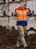 BISLEY Womens Taped Two Tone Hi Vis 3 in 1 Soft Shell Jacket (BJL6078T) - Workin' Gear