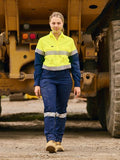 BISLEY Womens X Airflow Hi Vis Taped Stretch Ripstop Shirt (BL6491T) - Workin' Gear