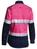 BISLEY BL6896 Womens 3M Taped Hi Vis Cool Lightweight L/S Shirt - Pink - Workin' Gear