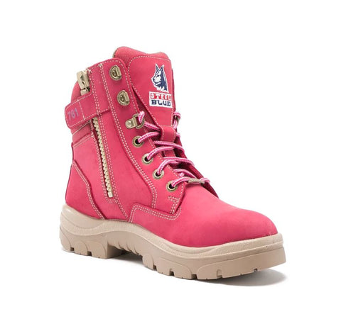 STEEL BLUE 512761 SOUTHERN CROSS LADIES ZIP SIDED BOOT - PINK - Workin' Gear
