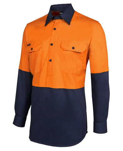 JB 6HVCF HiVis Closed Front Long Sleeve shirt - Workin' Gear