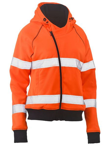 BISLEY BKL6819T Womens Taped Hi Vis Fleece Hoodie - Workin Gear
