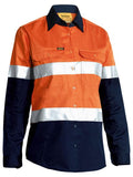 BISLEY BL6896 Womens 3M Taped Hi Vis Cool Light Weight L/S Shirt - Orange - Workin' Gear