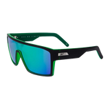 UNIT Command Sunglasses - Matte Black Green Polarised