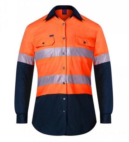 RITEMATE RM208V2R Ladies Hi Vis Vented Shirt - Workin Gear