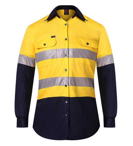 RITEMATE RM208V2R Ladies Hi Vis Vented Shirt - Workin Gear
