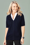 BIZCARE CK962LC Ladies Zip Front S/S Knit - 2 Colours - Workin' Gear