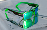 UNIT Vault Sunglasses - Matte Black Dip Green Polarised