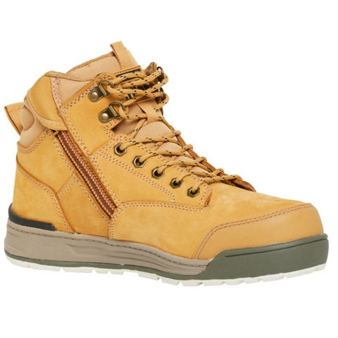 Workin Gear - HARD YAKKA 3056 Lace Zip Safety Boot - Wheat