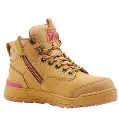 Workin Gear - HARD YAKKA Womens 3056 Lace Zip Safety Boot - Wheat