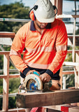 SYZMIK ZH530 Unisex Hi Vis Segmented L/S Polo - Hoop Taped - Workin' Gear
