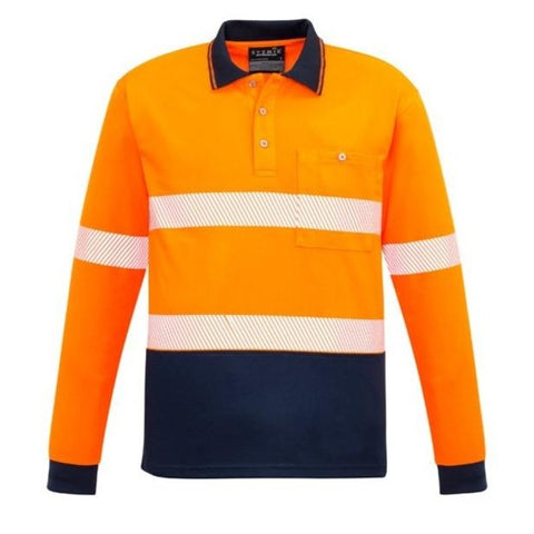 SYZMIK ZH530 Unisex Hi Vis Segmented L/S Polo - Hoop Taped - Workin' Gear