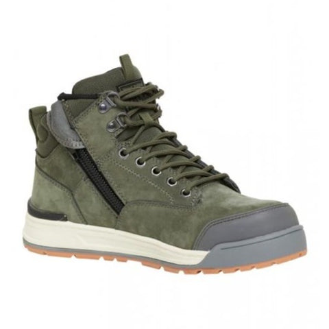 Workin Gear - HARD YAKKA 3056 Lace Zip Safety Boot - Olive