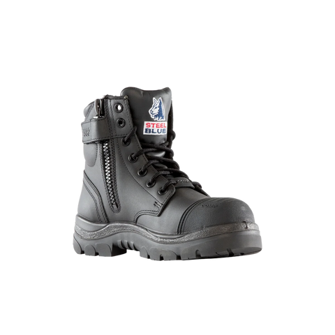 STEEL BLUE Argyle Zip Scuff Cap Composite Toe Safety Boot - Black