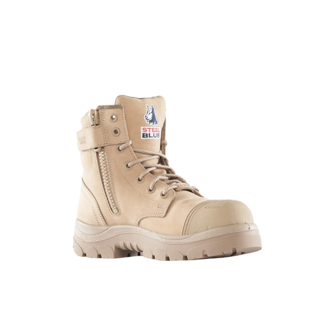 STEEL BLUE Argyle Zip Scuff Cap Composite Toe Safety Boot - Sand