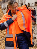 BISLEY Womens Taped Hi VIS 5 in 1 Rain Jacket (BKL6975)