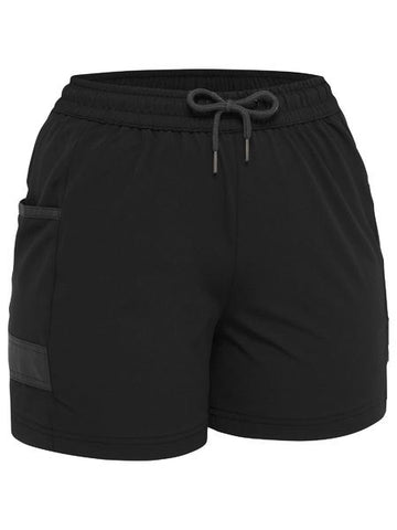 BISLEY Women's Flx & Move 4-Way Stretch Elastic Waist Short (BSHL1331) - Black