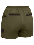 BISLEY Women's Flx & Move 4-Way Stretch Elastic Waist Short (BSHL1331) - Green