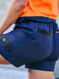 BISLEY Women's Flx & Move 4-Way Stretch Elastic Waist Short (BSHL1331) - Navy