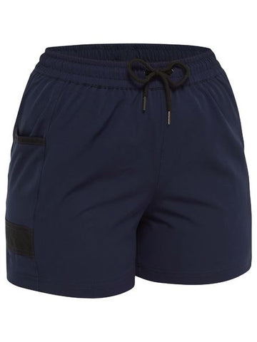 BISLEY Women's Flx & Move 4-Way Stretch Elastic Waist Short (BSHL1331) - Navy