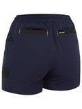 BISLEY Women's Flx & Move 4-Way Stretch Elastic Waist Short (BSHL1331) - Navy