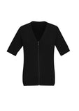BIZ Zip Front Womens Short Sleeve Knit Cardigan (CK962LC)
