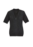 BIZ Zip Front Womens Short Sleeve Knit Cardigan (CK962LC)