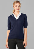 BIZ Zip Front Womens Short Sleeve Knit Cardigan (CK962LC)