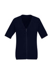 BIZ Zip Front Womens Short Sleeve Knit Cardigan (CK962LC)