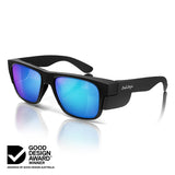 SAFESTYLE Fusions Matte Black Frame Mirror Blue Polarised Lens