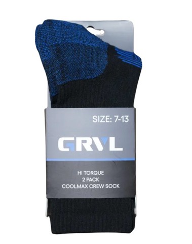 GRVL Hi Torque Coolmax Crew Socks - 2 Pack