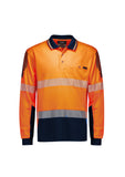 SYZMIK Mens Hi Vis Flux Segmented Tape Long Sleeve Polo (ZH550)