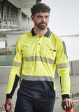 SYZMIK Mens Hi Vis Flux Segmented Tape Long Sleeve Polo (ZH550)