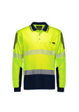 SYZMIK Mens Hi Vis Flux Segmented Tape Long Sleeve Polo (ZH550)