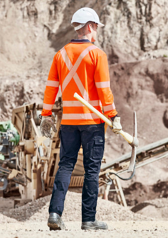 SYZMIK Hi Vis X Back Taped Long Sleeve Polo (ZH690)