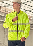 SYZMIK Unisex Super Light Segmented Tape Packable Rain Jacket (ZJ560)