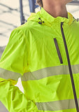 SYZMIK Unisex Super Light Segmented Tape Packable Rain Jacket (ZJ560)