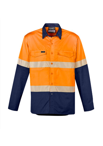 SYZMIK  Mens Rugged Cooling Hi Vis Segmented Tape Long Sleeve Shirt (ZW229)