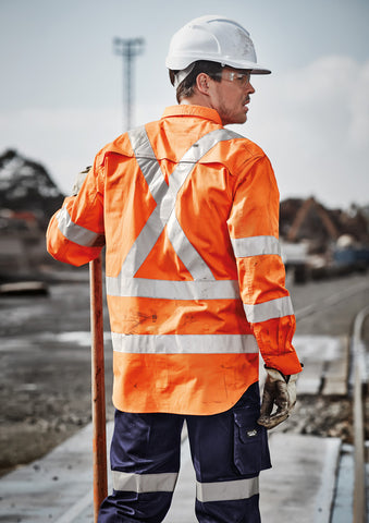 SYZMIK Hi Vis X Back Taped Long Sleeve Shirt (ZW690)