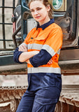 SYZMIK Womens Rugged Cooling Hi Vis Taped Long Sleeve Shirt (ZW720)
