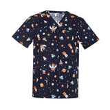 Mens Space Party Scrub Top CST148MS