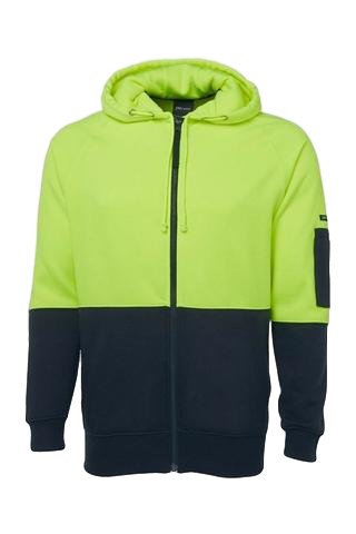 Hi Vis Full Zip Hoodie JB 6HVH Workin Gear